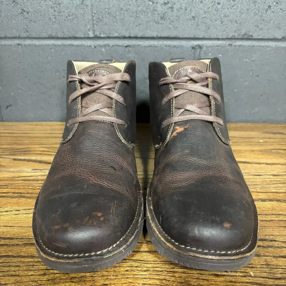 Clarks Brown Leather Chukka Boots Distressed Lace Up Ankle Boots Men’s 12M